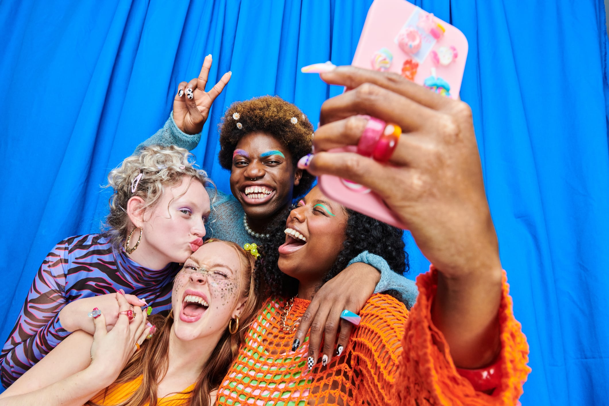 Group of Gen Z friends taking a selfie