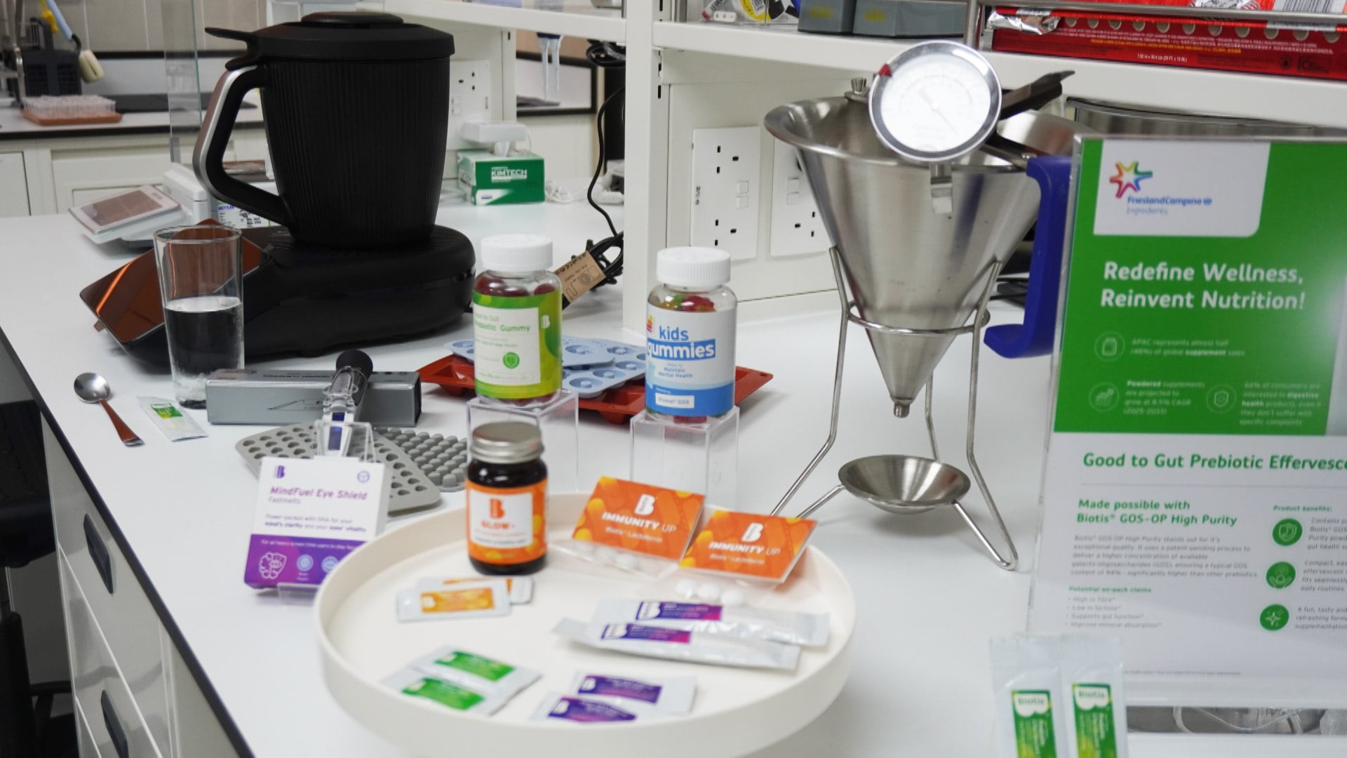 FrieslandCampina Ingredients' newly unveiled Application Center in Singapore is equipped with tools and machineries in creating functional foods such as gummies and effervescent powder.
