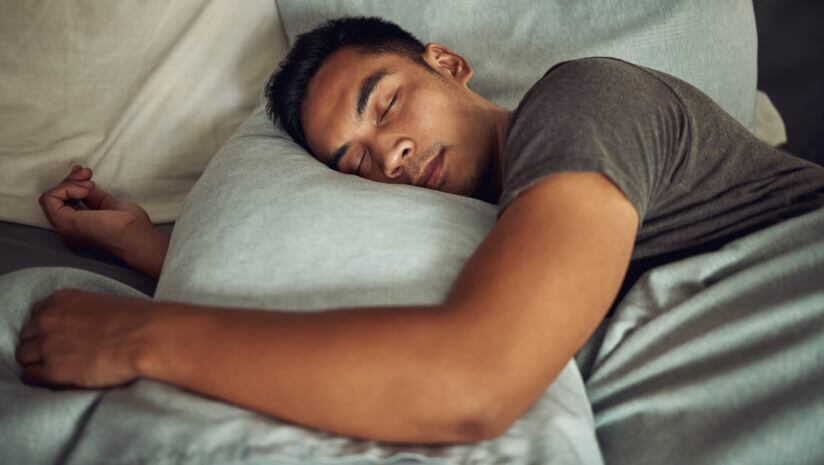 Young man sleeping peacefully