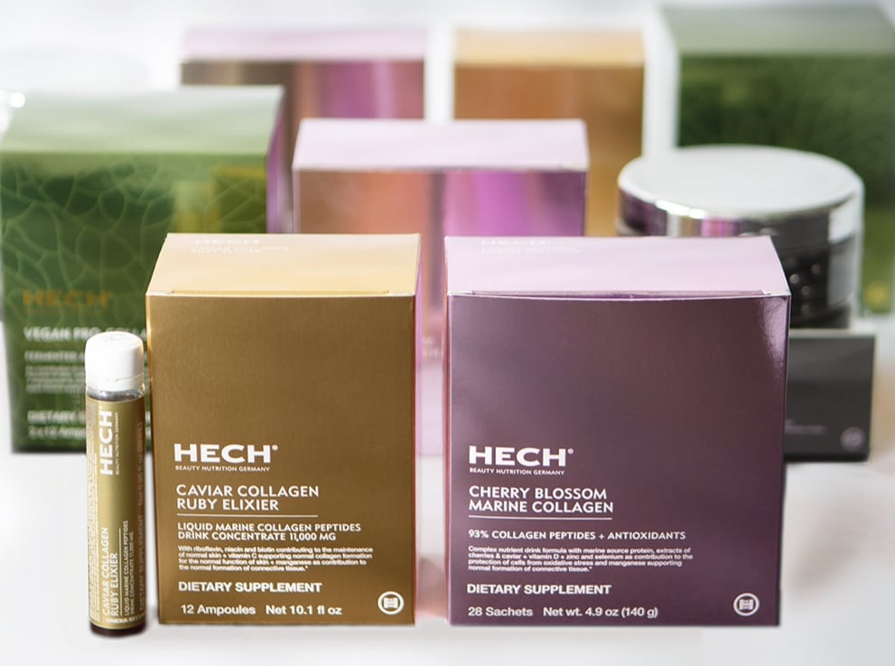 HECH Nutrition's range of beauty-from-within collagen supplements.