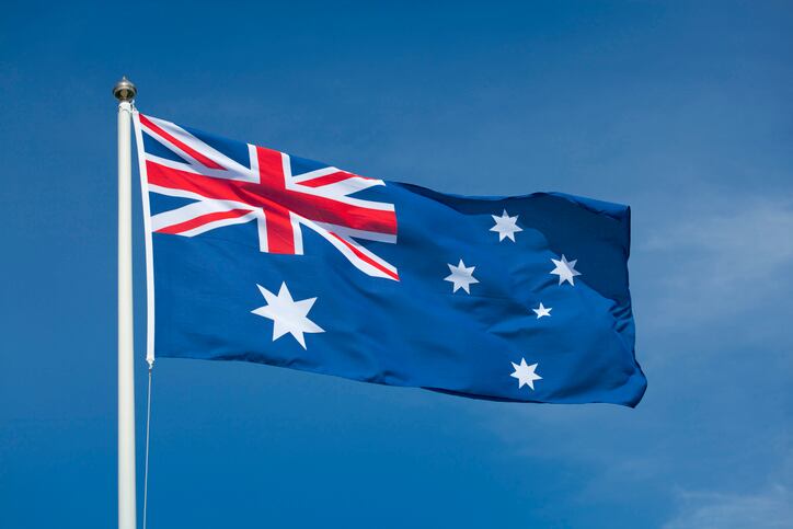 The flag of Australia.