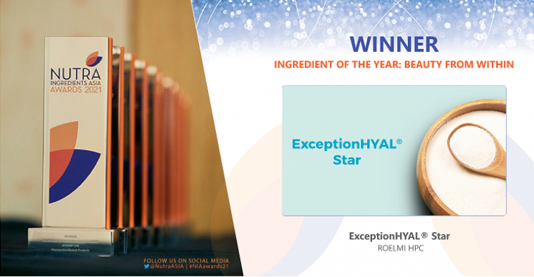 Beauty from Within Ingredient of the Year: ExceptionHYAL Star by ROELMI HPC