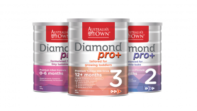 The range, called Australia’s Own Diamond Pro+, comprises three products, all enriched with prebiotics and probiotics.