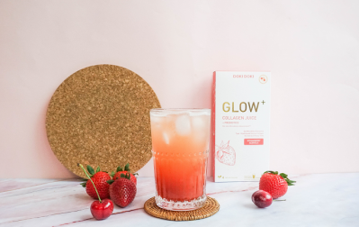 Doki Doki's latest launch, the Strawberry Acerola GLOW+ Anti-Photoageing Collagen. ©Doki Doki 
