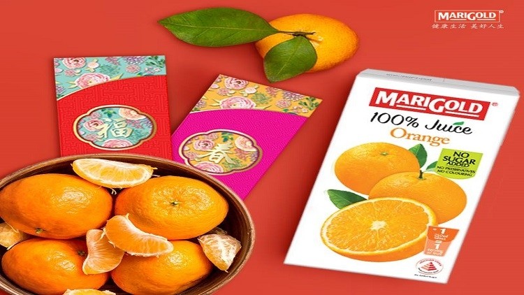 Marigold Singapore continues to promote better-for-you options, such as orange juice with no sugar added, during the indulgent Chinese New Year season. ©Marigold Singapore Facebook