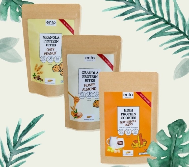 Malaysian insect-protein firm Ento insect snack products ©Ento