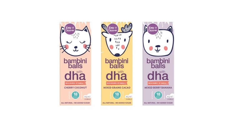 DHA Balls are one of the four varieties of new products Keep It Cleaner has added to its Bambini range of baby food and snacks.