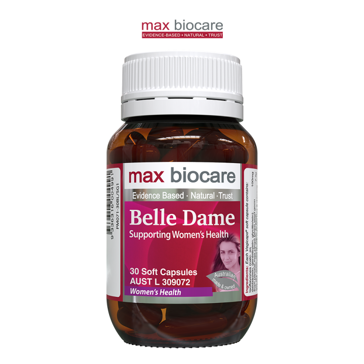 Max Biocare's Belle Dame supplement which reduce hot flushes associated with menopause ©Max Biocare