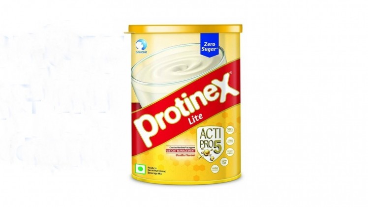 According to Danone India, Protinex Lite has a low glycaemic index (GI), is high in fibre, and contains '27 vital nutrients'.