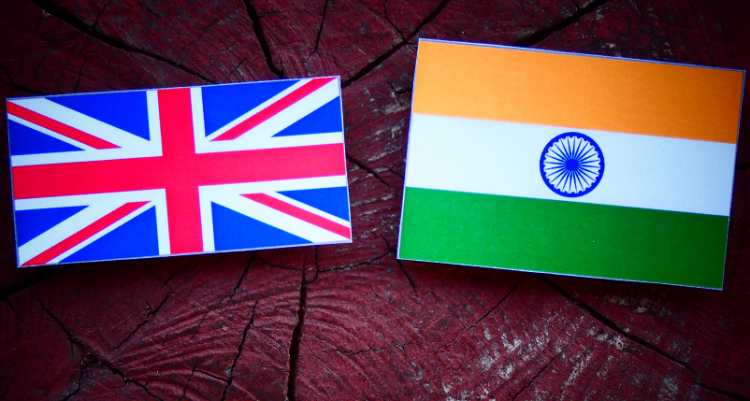 The flag of UK (left) and India. ©Getty Images 