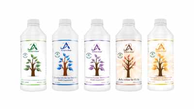 Arborvitae's current portfolio consists of five liquid tonic products for joint health, blood glucose and cholesterol, cognitive function, memory and eye health, children, and teenagers.