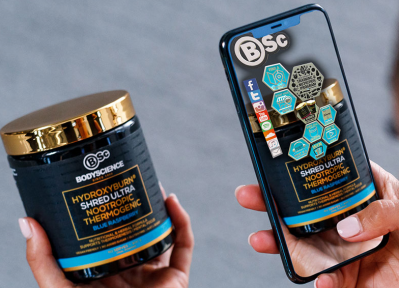 Just by scanning the product using the smartphone camera function, consumers can learn more about the product by clicking on icons that have popped up on their screens. ©Body Science