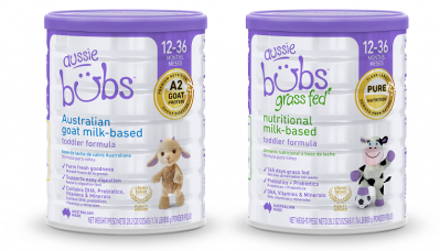 Bubs Australia's toddler formula products.  ©Bubs Australia