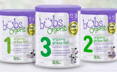 Bubs Australia's range of organic infant formula products. 