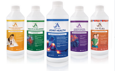 Arborvitae's range of liquid health supplements. ©Arborvitae