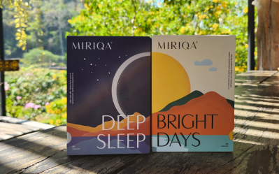 Miriqa Deep Sleep and Bright Days are designed to promote relaxation, deeper sleep at night and improve productivity during the day. © Miriqa