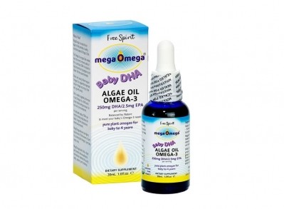 This algae oil for babies is an extension to its adult supplement, which comprise of liquid and soft gel algae oil. ©Free Spirit Group