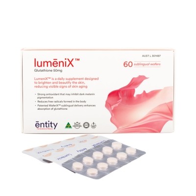 LumeniX, the firm’s whitening and immunity supplement is formulated with its patented WaferiX sublingual technology to maximise absorption and bioavailability of glutathione ©Entity